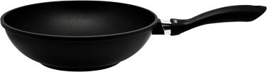 ELO Crepe Pan, 28 cm, ALUCAST: Pan made of energy-saving die-cast aluminum with non-stick coating, suitable for ceramic, gas, electric, and induction cooktops - dishwasher safe, color: black (28 cm NEW, wok pan)