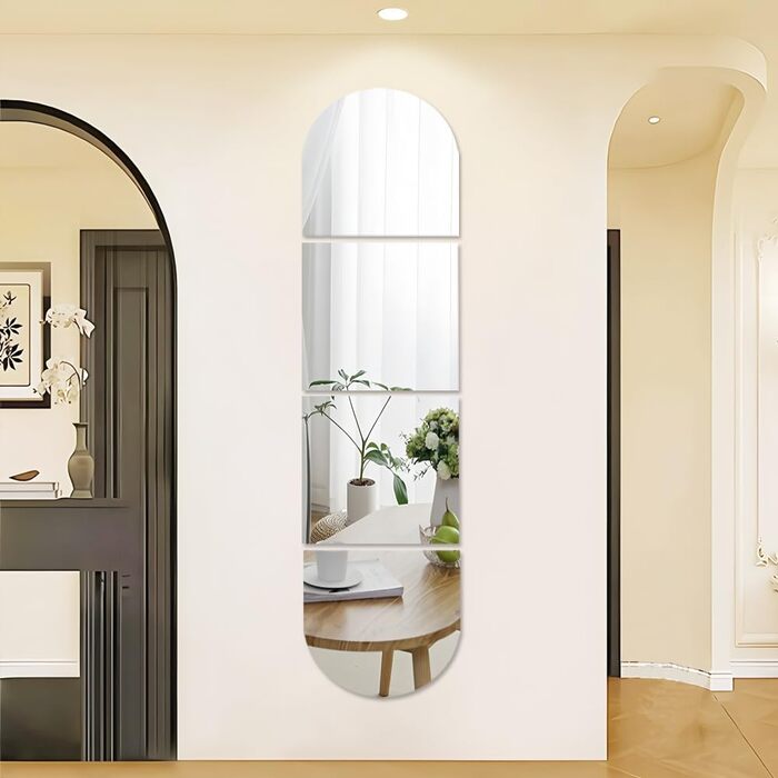 HD акриловий дзеркальний наліпка на стіну, самоклеючий, для макіяжу, фітнесу, дитячої кімнати, декор плитки (4)