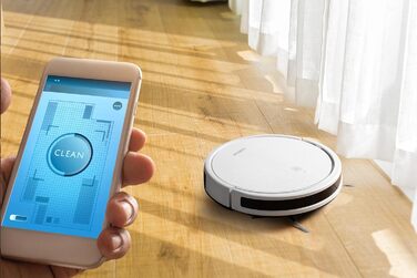 Робот-пилосос з функцією миття - для килимів, твердих поверхонь та шерсті тварин. З пультом дистанційного керування та стацією для зарядки. Робочий час до 120 хвилин, керування через додаток.