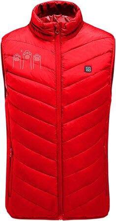 Обогреваемая жилетка для мужчин и женщин, 9 зон обогрева, для активного отдыха (XL, красный)