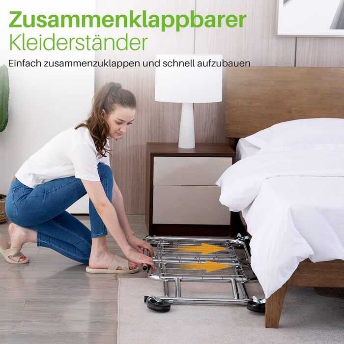 Стійка для одягу HOKEEPER на колесах, подвійна, вантажопідйомність до 283 кг (D002)