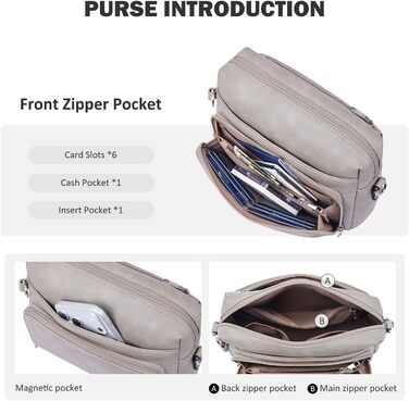 Сумка жіноча через плече MUIIKOLA кросбоді, екошкіра, бежево-сіра, з регульованим ремінцем