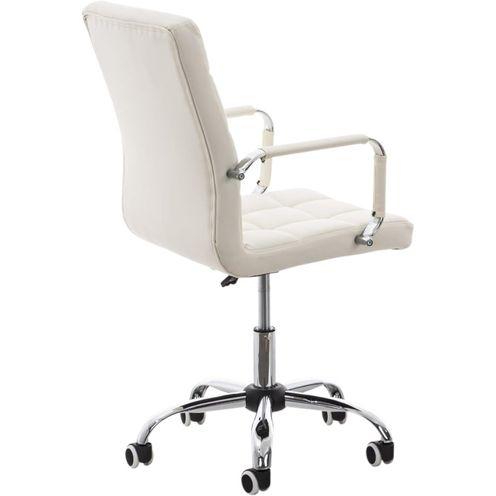 Офісне крісло CLP Deli V2 з штучної шкіри та якісним м'яким сидінням | Регульована висота сидіння, колір: білий