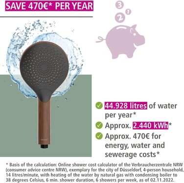 Watersaving Showerhead Wood