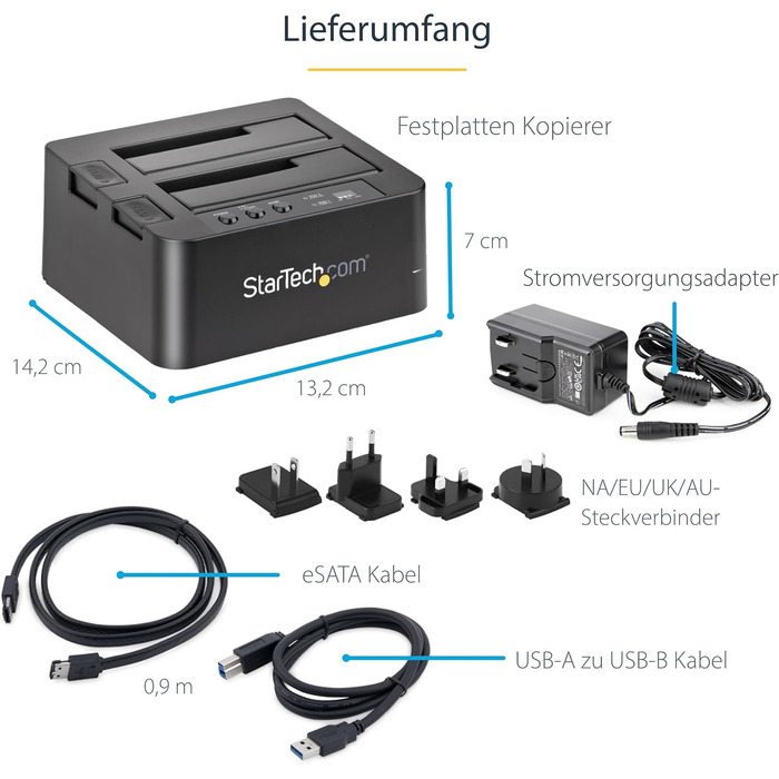 Дублікатор жорстких дисків StarTech.com USB 3.1 (10Gbps) Standalone HDD Docking Station, SDOCK2U3R (USB 3.0/eSATA)