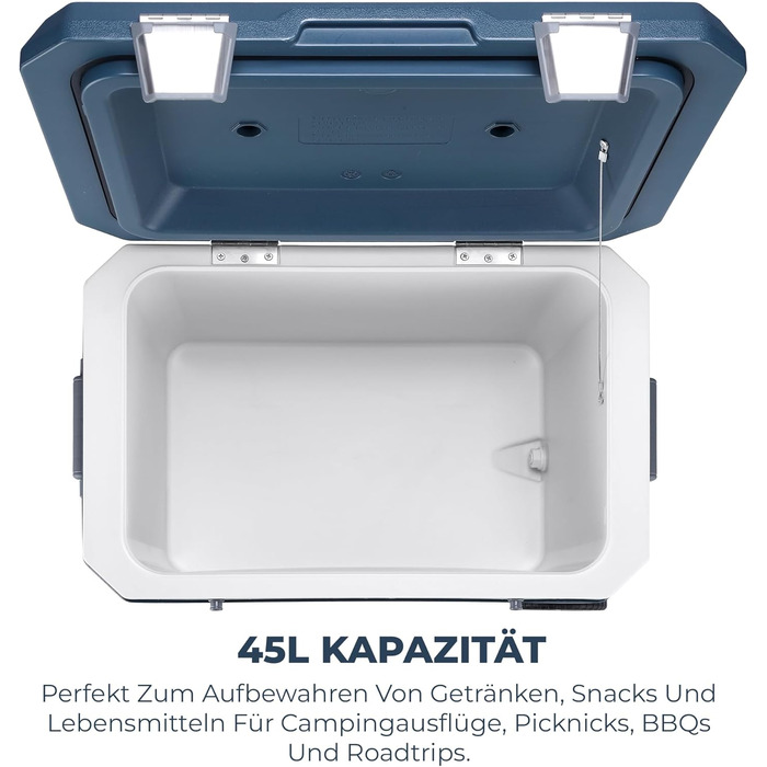 Subcold MOBI Rollkühlbox 45L: Ізольована сумка-холодильник на колесах для подорожей, авто, кемпінгу. PU-ізоляція, блакитний колір
