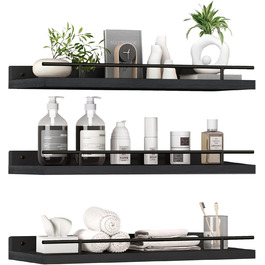 Настінна полиця Wandregal чорного кольору, 3 шт. - полиці для кухні, вітальні, спальні, офісу