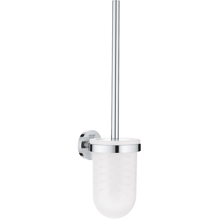 Essentials Toilet Brush Set & BAU Cosmopolitan Toilet Paper Holder (Material: Metal, concealed mounting, for drilling or gluing), Chrome, 40457001, Small