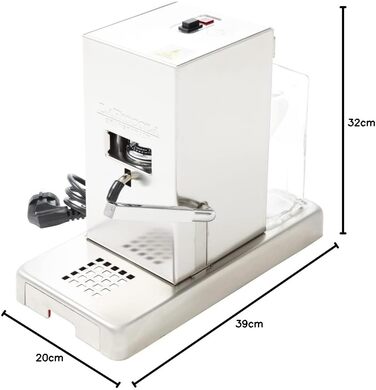 La Piccola Satinata Italian Espresso Machine for ESE Pads | Environmentally conscious and economical in consumption | For standard 44mm, Silver, KAVLP9111 La Piccola Satinata Stainless Steel