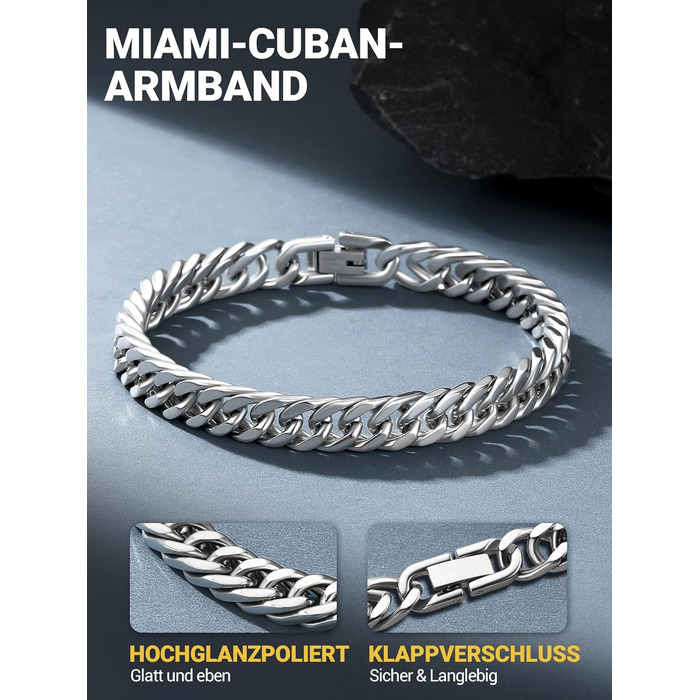 Чоловічий браслет PROSTEEL з нержавіючої сталі з 18K золотом, чорний, ланцюжок 'Panzerkette', важкий, для чоловіків та підлітків, 8 мм/12 мм/16,5 мм/17 мм, срібло, 19 см