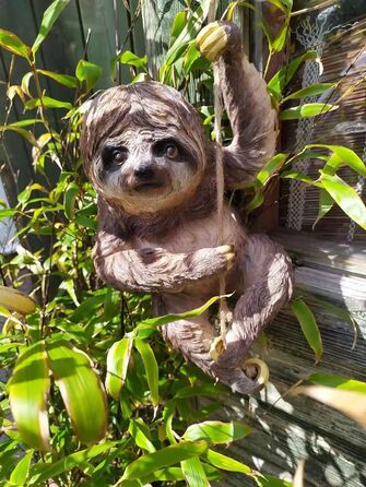 Animal Crackers Large Climbing Sloth on Rope Tree Garden Ornament Decoration Sloth Lover Gift