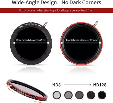 Фільтр Haida CPL-VND 72mm 2-в-1: поляризаційний та ND-фільтр (3-7 стопів)