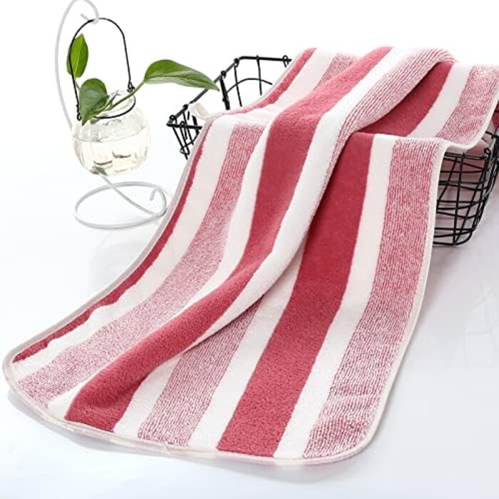 М'які рушники з мікрофібри SOFTBATFY, 4 шт., 35.6 x 76.2 см, швидковисихаючі – для ванної кімнати, душу, спа (смугастий дизайн Cabana)