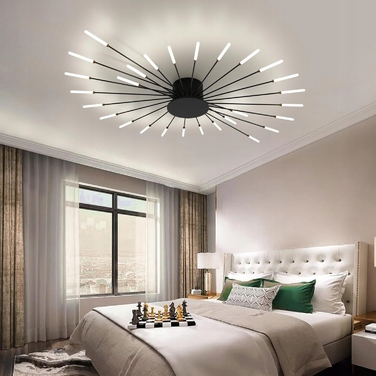 Сучасна LED-люстра GOECO, чорна, 100 см, 3150 лм, 28 Вт
