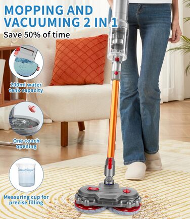 Насадка для миття підлоги Dyson V7/V8/V10/V11/V15, замінні частини, електричний мийник з баком, контейнер та 6 насадок