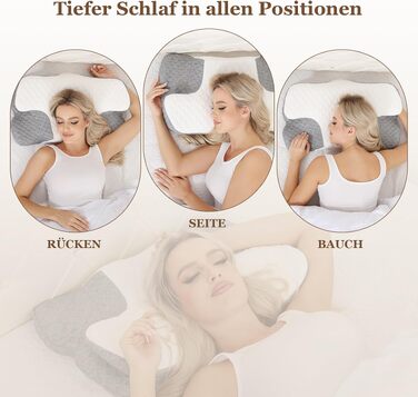 Ортопедична подушка для шиї та плечей з ефектом пам'яті (Memory Foam) — Ергономічна анатомічна подушка для сну, що знімає напругу