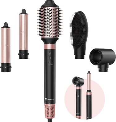 Slopehill Airstyler 5 в 1: Іонізатор, Фен, Щітка для об'єму, Локони, Випрямляч. Чорний