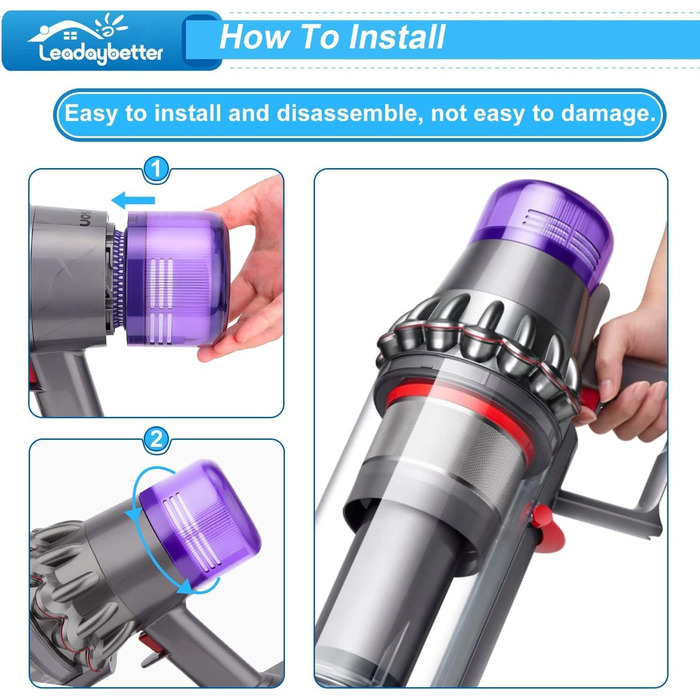Фільтр HEPA для пилососа Dyson V11/V15 (2 шт.) - миючий, змінний, DY-970013-02