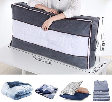 Комплект органайзерів для зберігання під ліжком Withosent, 5 шт, 90л, з прозорим вікном