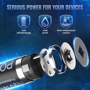 Зарядний пристрій Powerowl для акумуляторів AA 2800mAh, 8 штук: універсальна зарядка для акумуляторів NI-MH AA AAA