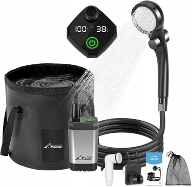 Покращений портативний душ WADEO, кемпінговий душ зі складаним дизайном