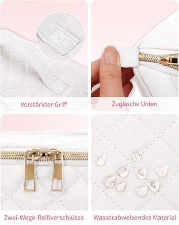 Косметичка для подорожей Wandering Nature для жінок: велика, водонепроникна, з відділенням для пензликів (Beige)