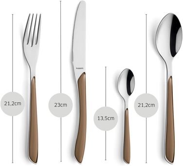 Набір столових приборів Kuppels Prisma для 6 осіб з нержавіючої сталі, рожеві ручки | 24 шт.