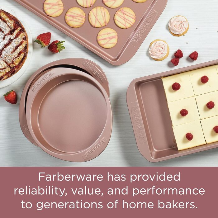 Протвінь для випікання Farberware антипригарний 25x38 см, рожеве золото