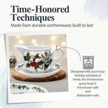 Керамічна соусниця з підставкою Portmeirion Home & Gifts, багатокольорова, 17x18x11 см