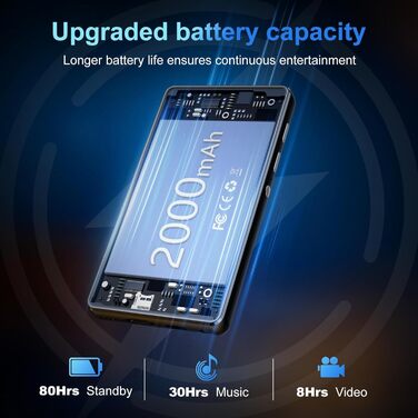 MP3 плеєр SWOFY 80GB з Bluetooth та WiFi, 4.0