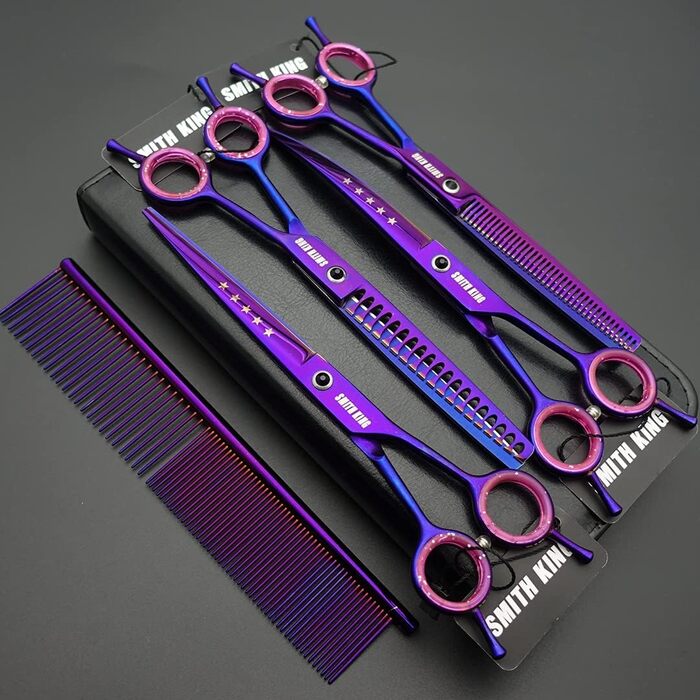 Професійний набір ножиць для грумінгу собак 7.0 дюймів (4 предмети + гребінець)