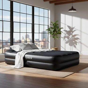 Надувний матрац Avenli для 1 особи з вбудованим насосом 195x96x46 см - самонадувний, флоксований, для кемпінгу та дому