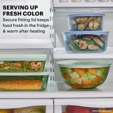 Набір скляних мисок Pyrex Colors з кришками, 1,3 л і 2,3 л, для змішування та випікання, різнокольорові, термостійке скло, 2 шт.