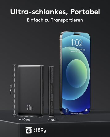 Power Bank Ntaanoo з MagSafe для iPhone 16/15/14/13/12 (10000mAh, 20W, бездротова зарядка)