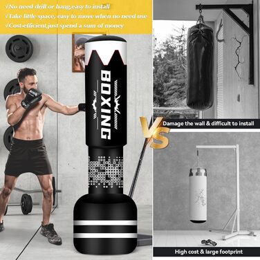 Надувний боксерський мішок для дорослих, стоячий боксерський мішок, самостійний мішок для кікбоксингу, обладнання для тренувань ММА, Муай Тай, фітнесу, стиль гантелі B