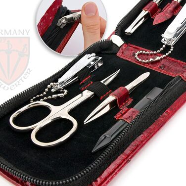 Набір для догляду за нігтями DREI SCHWERTER 'Novara' - 8 предметів (чорне шкірозамінник)