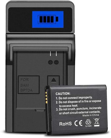 Акумулятор та зарядний пристрій CITYORK EA-BP70A сумісні з Samsung BP-70A ES73 ES74 PL80 PL100 (2 шт.)