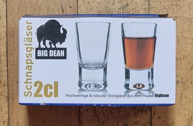 Набір 12 шот-склянок BigDean 2cl – міцне скло, стійкі, для шотів, придатні для посудомийки, харчове скло