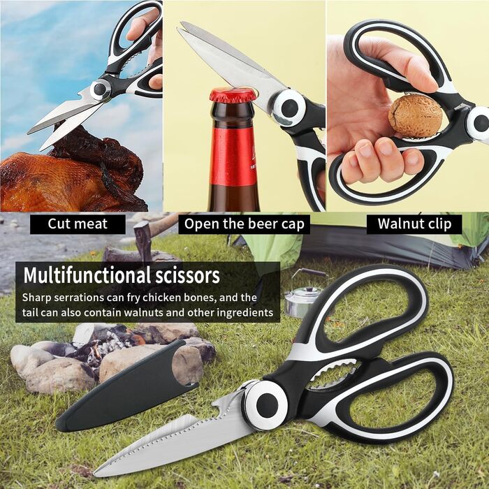 Набір кухонного приладдя для кемпінгу Evanda 10 шт. з нержавіючої сталі: приготування їжі та гриль на відкритому повітрі. Організатор для подорожей, кемпінгу, RV, грилів, пікніків та вечірок.