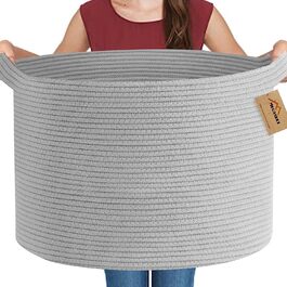 Великий рожевий плетений кошик для зберігання MEGASKET 55,9x55,9x35,6 см, для іграшок та пледів, органайзер для вітальні