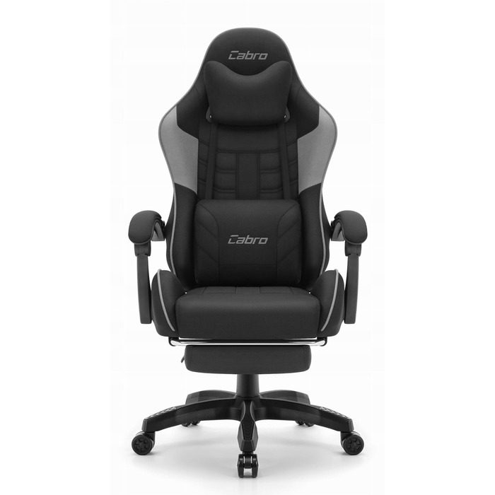 Ігрове крісло Cabro C501, чорно-сіре, тканина
