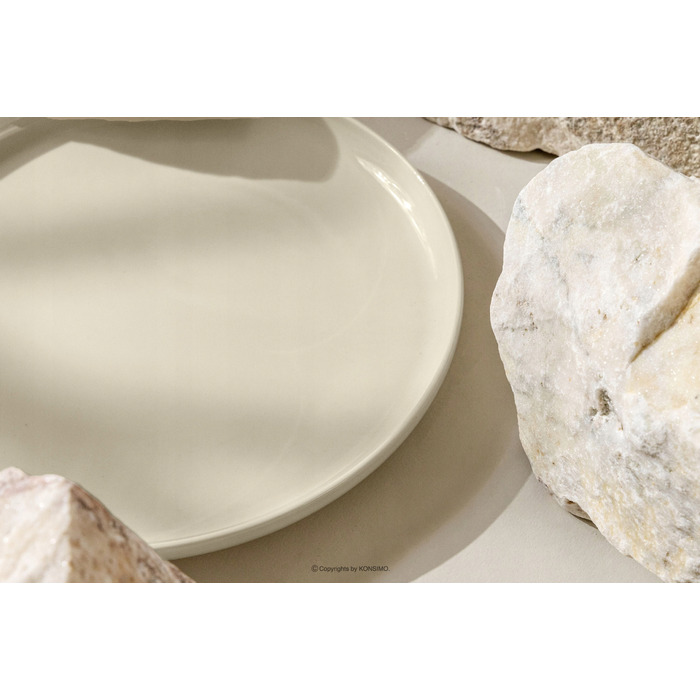 Обідній сервіз Konsimo Victo, бежевий глянцевий, набір на 6 осіб (18 предметів)