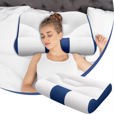 Novgorod Neck Pillow, Contour Pillow for Sleeping | Ergonomic Contour Bed Pillow, Adjustable Height, Contoured Neck Support Pillow for Neck Relief