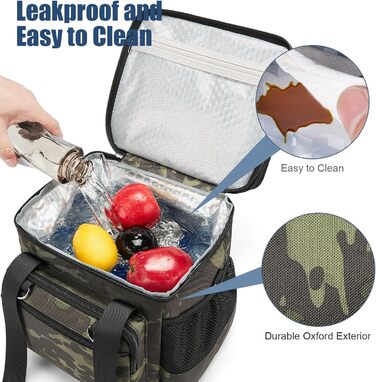 Тактична ланч-торба HSHRISH, 15L, чорний камуфляж - ізольована, водонепроникна, для роботи та пікніків