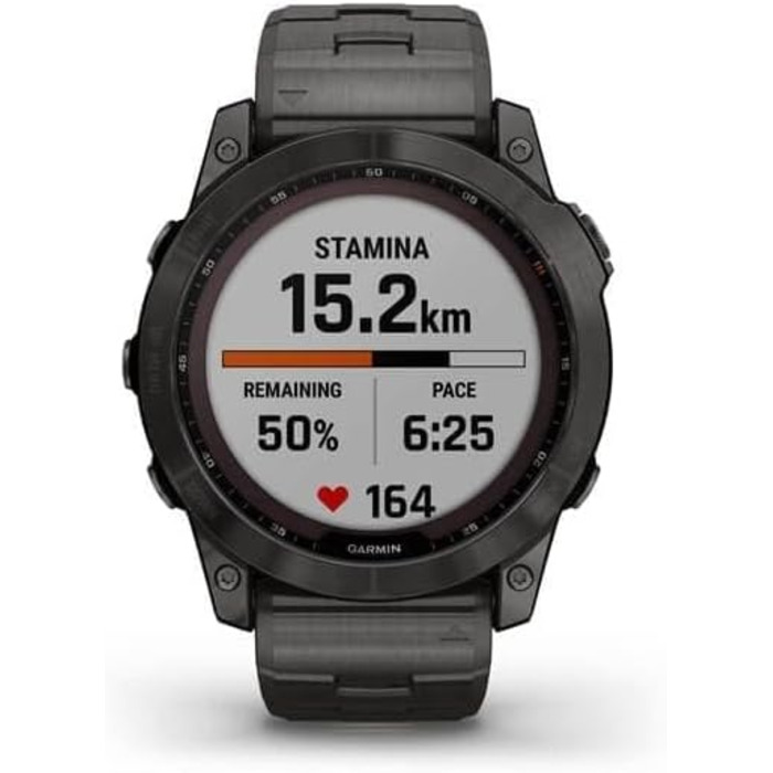 Garmin Fenix 7X Sapphire Solar з титановим браслетом, сірий/сірий колір