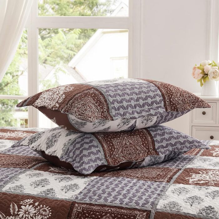 Комплект постільної білизни 3 шт. King Size, оранжево-терракотовий, літня ковдра, мікрофібра, богемний стиль, 248x274 см (1 ковдра, 2 наволочки)