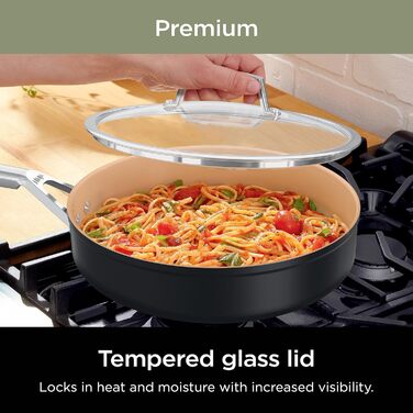 Набір каструль та сковорідок Ninja CW99009, 9-ти частинний, з антипригарним покриттям, преміум-кераміка, PTFE-free, для індукційних плит, до 287°C, без ПТЕФ,