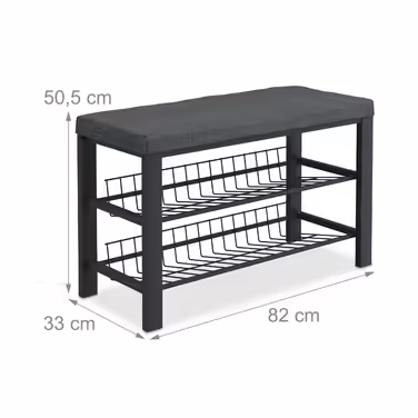 Relaxdays shoe bench with cushioning