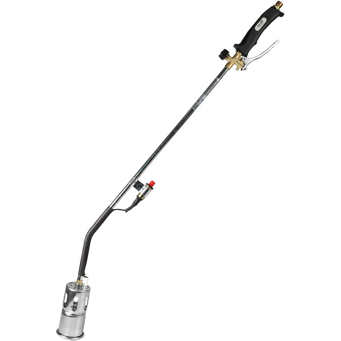 Walter Weed Burner and Weed Killer with Piezo Ignition, for weed control, moss removal, asphalt roofing, and film welding, including 5m propane hose and 4 bar propane regulator.