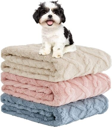 MIULEE Деки для собак 70x100 см, м'яка ковдра для собак та котів, флісова ковдра, легко миється, підходить для собак, котів, морських свинок та інших тварин (Small(40*60cm), Бежевий)